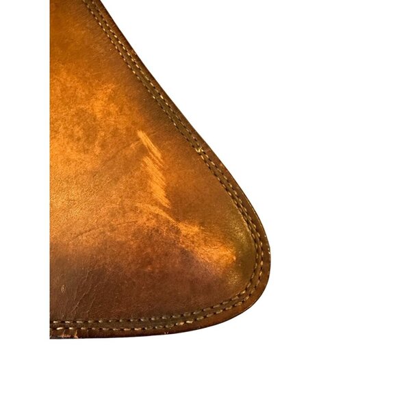 Vintage Tooled Leather Horse Wall Art Triangle Western Decor Saddle Style - Picture 12 of 15